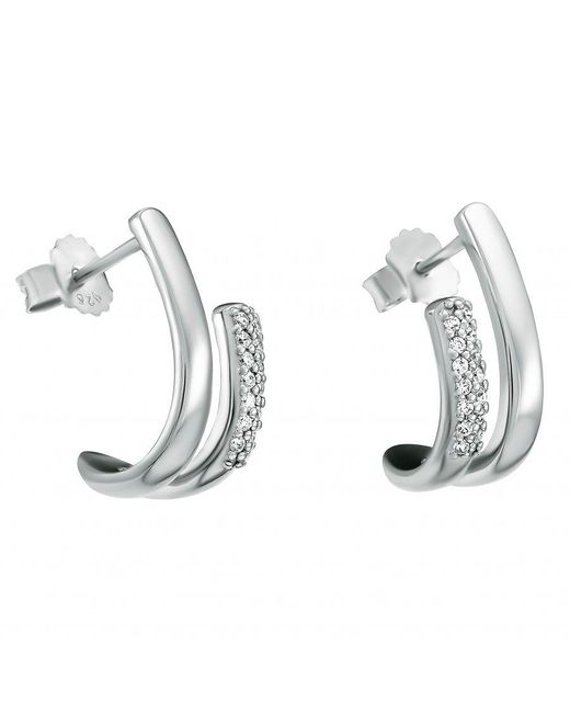 Orphelia White 'Emily' 925 Sterling Drop Earrings