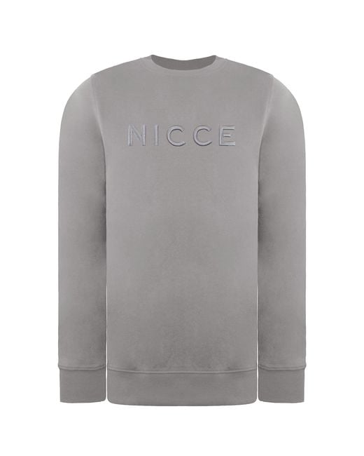 Nicce London Gray Mercury Chalk Sweater for men