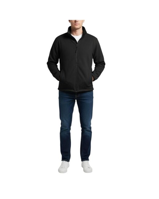 Other Black F&F Fleece Jacket Full Zip Sherpa Long Sleeve Lightweight Sweat for men