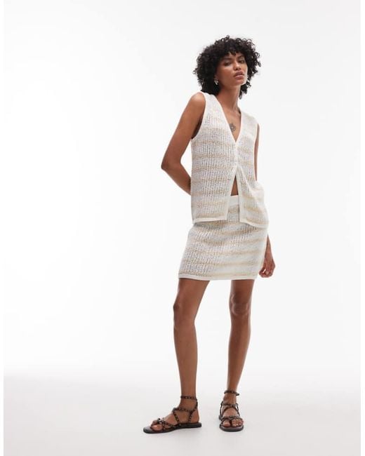 Rhythm White Sol Stripe Knit Mini Skirt