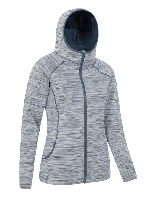 Mountain Warehouse Blue 'Isocool Dynamic Chakra' Hoodie With Chin Guard Cosy Jacket