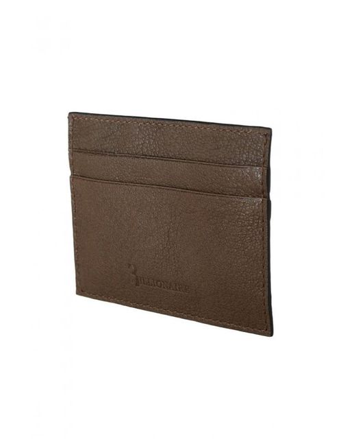 Billionaire Italian Couture Brown Leather Cardholder Wallet for men