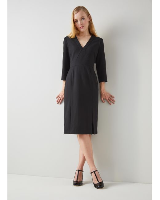 L.K.Bennett Black Viscose Crepe Shift Dress