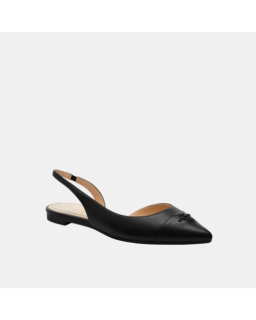 COACH Black Valerie Leather Slingback