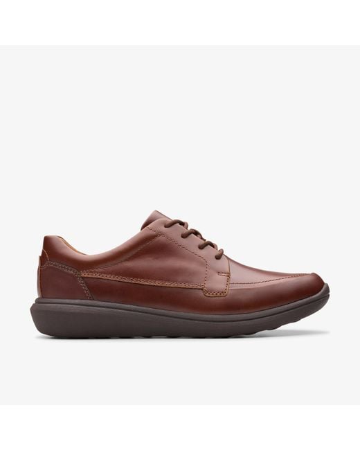 Clarks Brown Watchet Lace Dark Tan Leather Shoes for men
