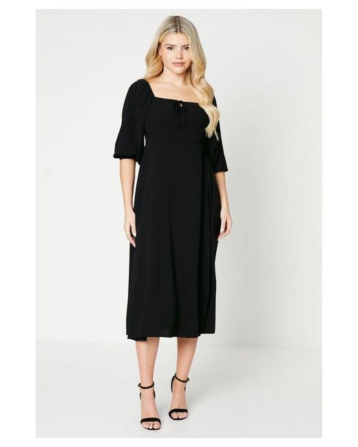 Dorothy Perkins Black Square Neck Midi Dress