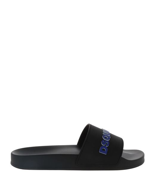DSquared² Black Slides Rubber Sole for men