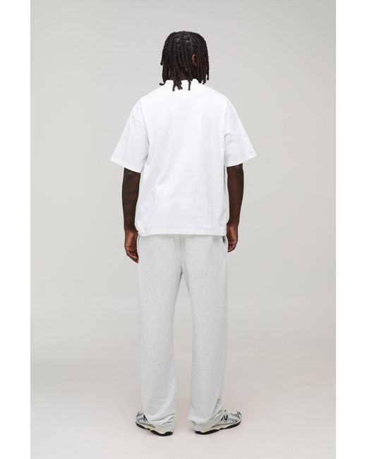 BoohooMAN White Basic Oversized Extended Neck T-Shirt for men