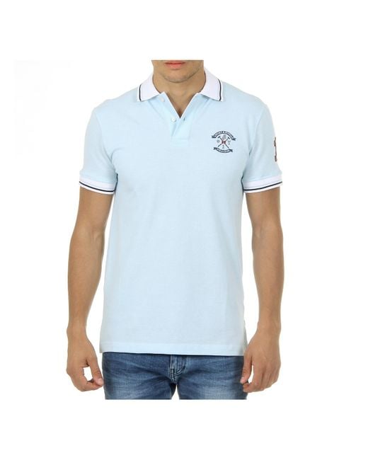 Ufford & Suffolk Polo Club Blue Short Sleeves Light Kid Cotton for men