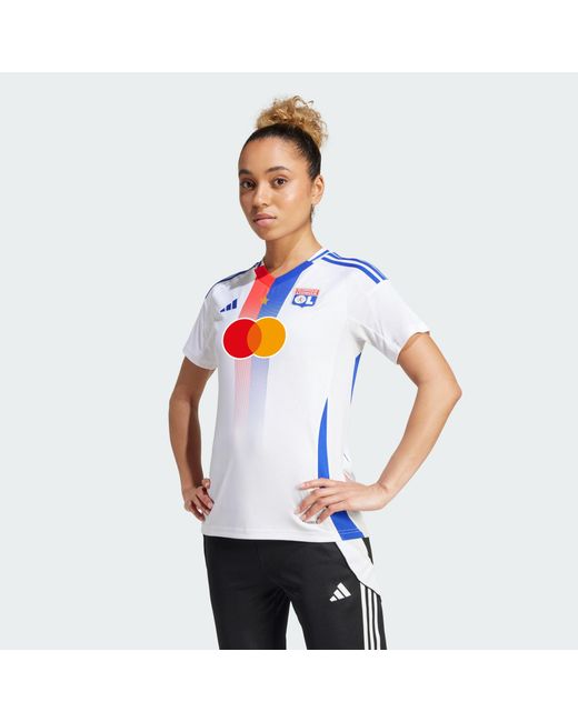 Adidas White Olympique Lyonnais 24/25 Home Jersey