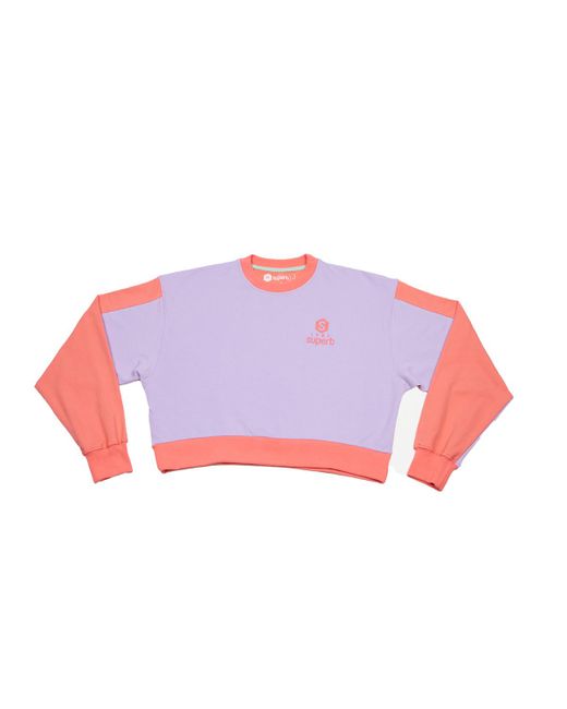 Superb Red Be Happy Rsc-S2102 Short Long-Sleeved Round Neck Sweatshirt