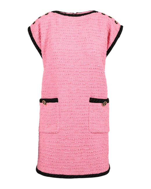 Gucci Jurk Van Katoenmix Tweed in het Pink
