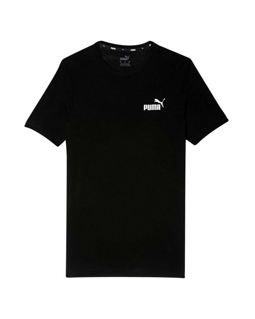 PUMA Black Ess Logo T-Shirt Cotton for men
