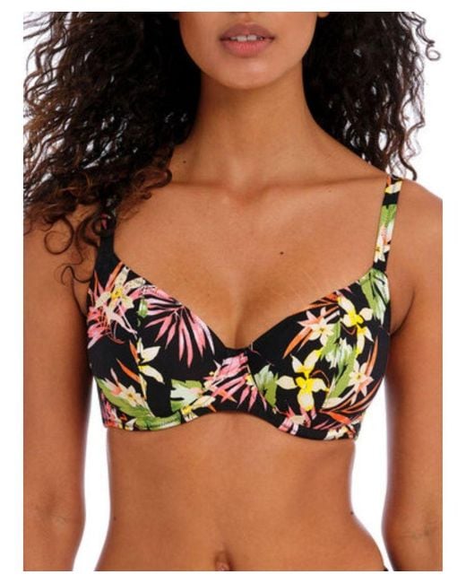 Freya Black Savanna Sunset Plunge Bikini Top