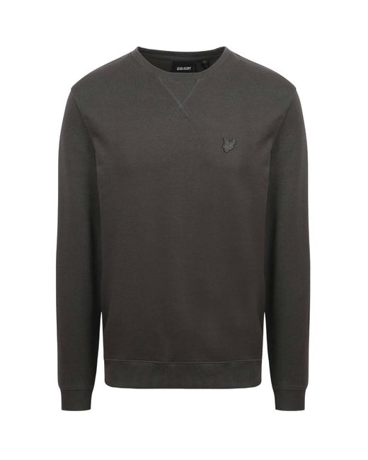 Lyle & Scott Gray Tonal Eagle Logo Dark Pull-Over Sweatshirt Cotton for men