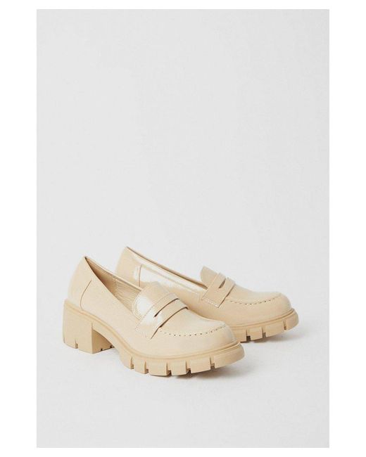 Warehouse White Cleated Sole Chunky Loafer