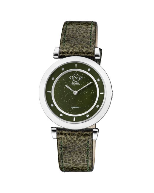 Gv2 Green Lombardy Swiss Quartz Diamond Watch