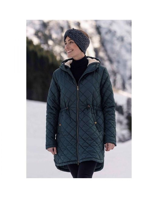 Mountain Warehouse Green Ladies Missouri Quilted Faux Fur Lined Jacket