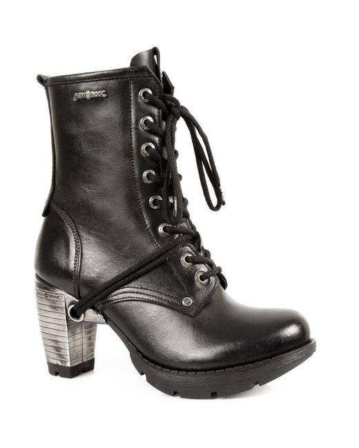 New Rock Black Ladies Leather Gothic Trail Boots- Tr001-S1