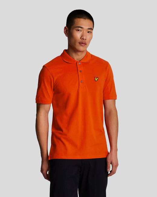 Lyle & Scott Men's Lyle And Scott Plain Polo Shirt In Orange voor heren