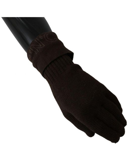 CoSTUME NATIONAL Black Wool Knitted Wrist Length Gloves