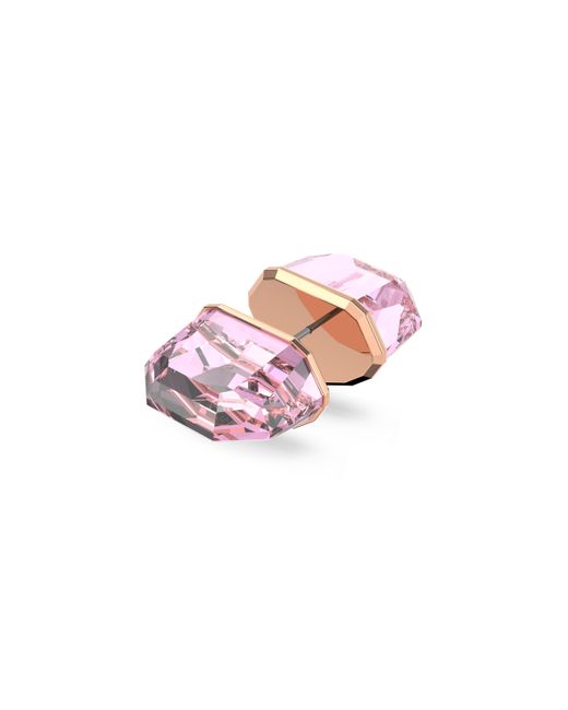 Swarovski Pink 'Lucent' Plated Metal Stud Earrings