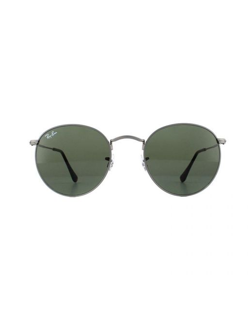 Ray-Ban Green Sunglasses Round Metal 3447 029 Gunmetal 50