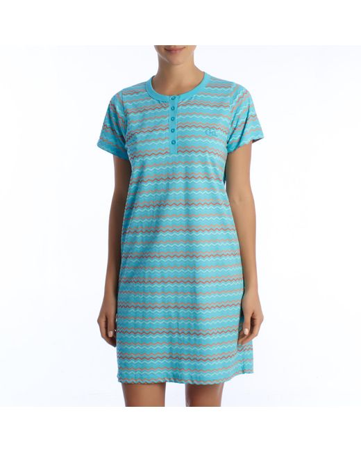 Kisses&Love Blue Short-Sleeved Summer Nightgown Kl45000