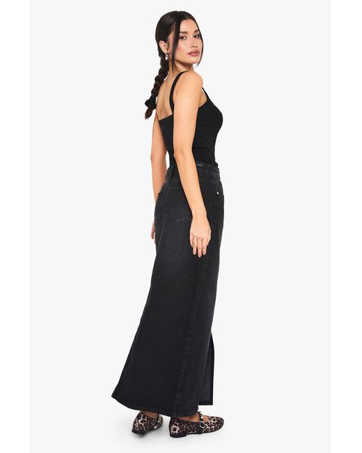 Boohoo Blue Tall Denim Midaxi Skirt