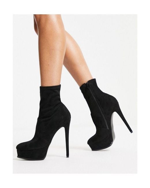 ASOS Eclectic High Heeled Platform Boots in White Lyst UK