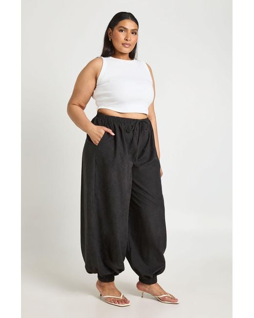 Boohoo Black Plus Peached Cuffed Balloon Trouser