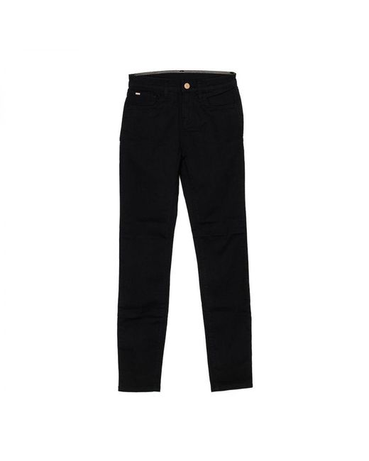 Armani Black Long Stretch Fabric Pants 6y5j20-5dxiz Woman Cotton