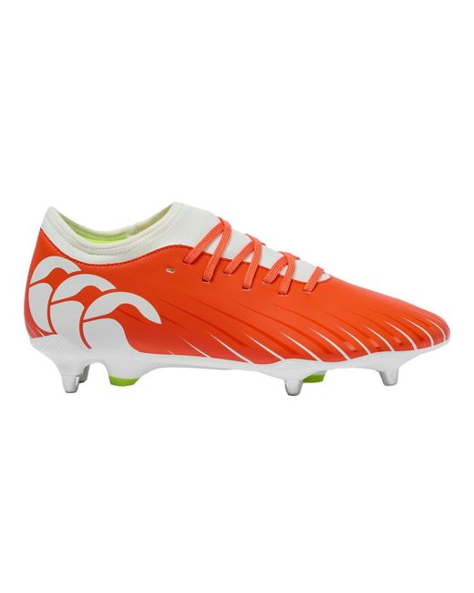 Canterbury Red Adult Speed Falcon Team Soft Ground Rugby Boots (Tangerine Tango) for men
