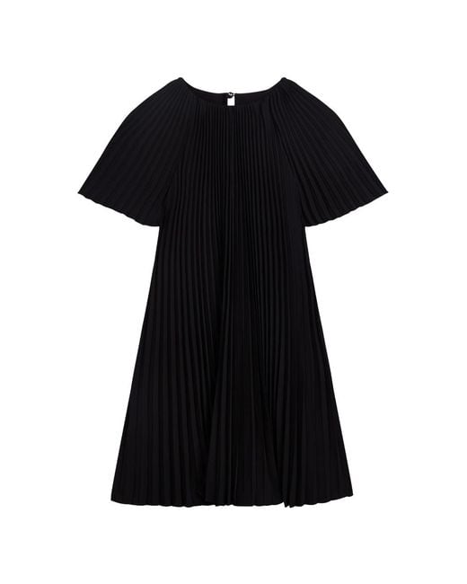 Ted Baker Black Wmd Convala Short Sleeve Pleated Mini Dr