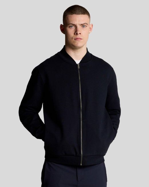 Lyle & Scott Twill Interlock Bomberjacke – Dunkelmarineblau in Blue für Herren
