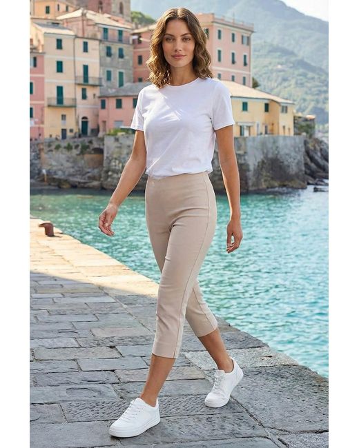 Roman Petite Gray Cropped Stretch Trouser Capri Summer Leggings 3/4 Pedal Pushers