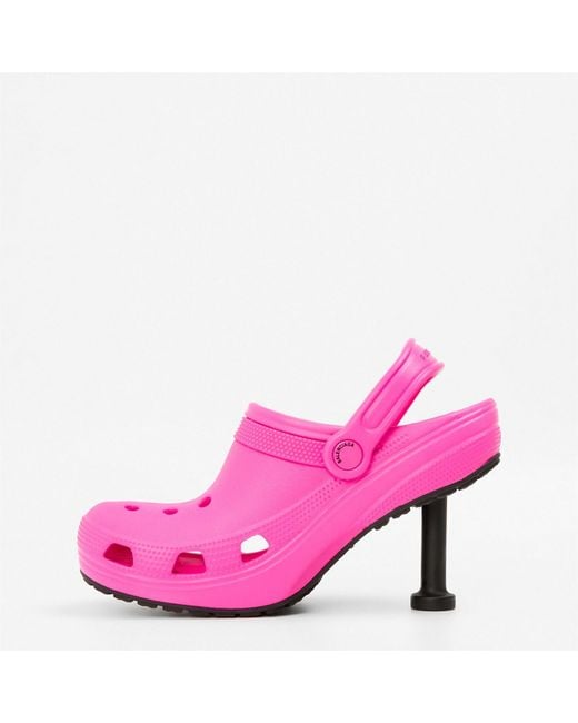 Balenciaga Pink Adjustable Ankle Strap Heeled Sandals