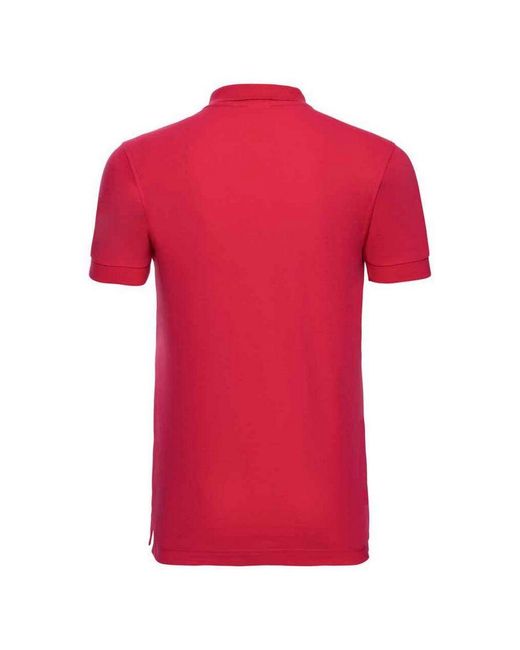 Russell Red Pique Stretch Polo Shirt (Classic) for men
