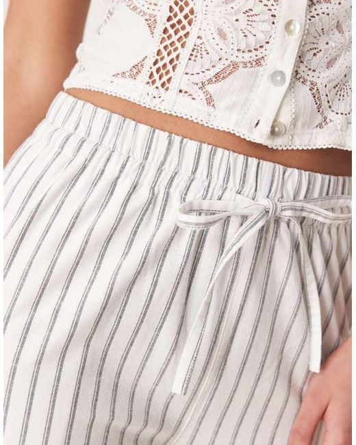ASOS White Design Linen Look Pull On Trousers