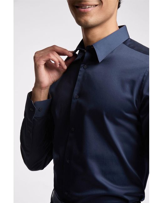 Ted Baker Blue Long Sleeve Slim Fit Formal Shirt for men