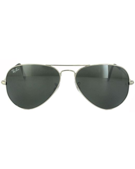 Ray-Ban Green Aviator Mirror Sunglasses Metal