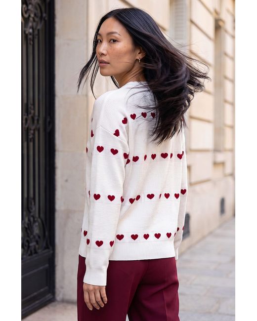 Roman White Heart Relaxed Knit J