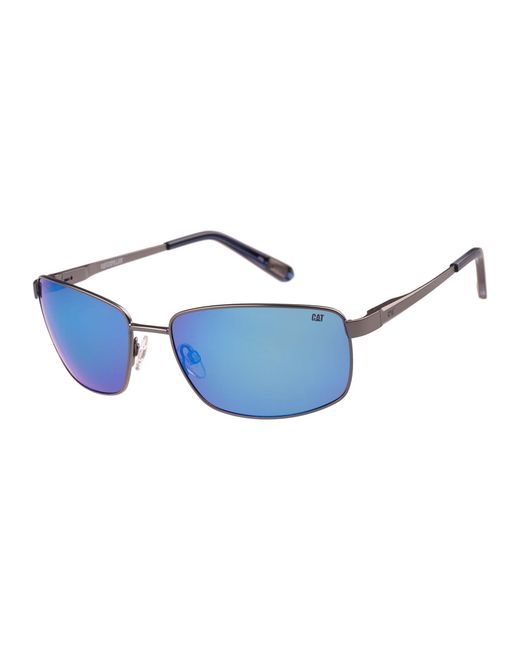 Caterpillar Blue Rectangle Ruthenium Mirror Polarized Cts-8030 for men