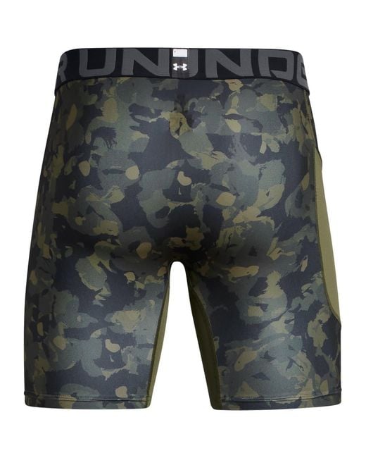 Under Armour Gray Camo Compression Fitness Shorts for men