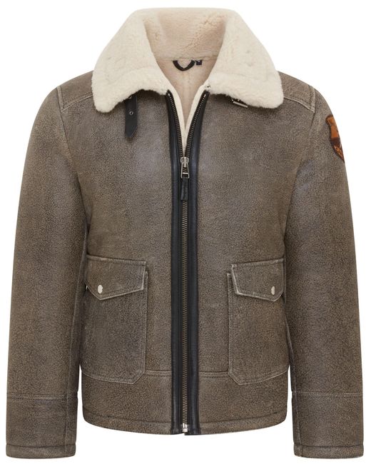Infinity Leather Brown B3 Shearling Bomber Aviator Jacket for men