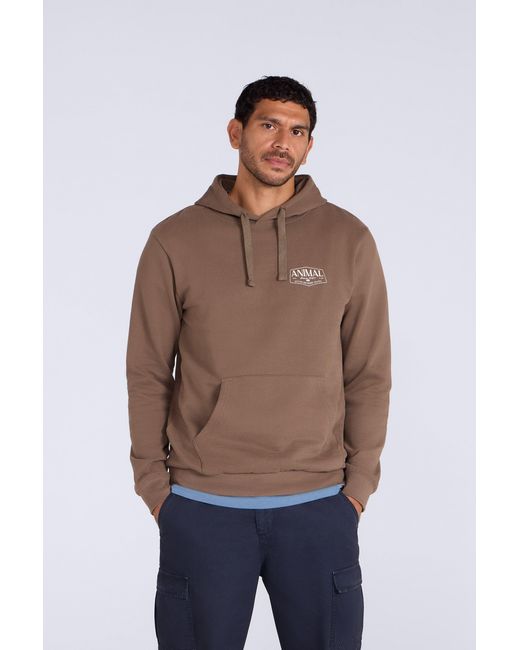 Mountain Warehouse Blue 'River' Hoodie Drawcord Adjustable Hood Cosy Pullover Cotton for men