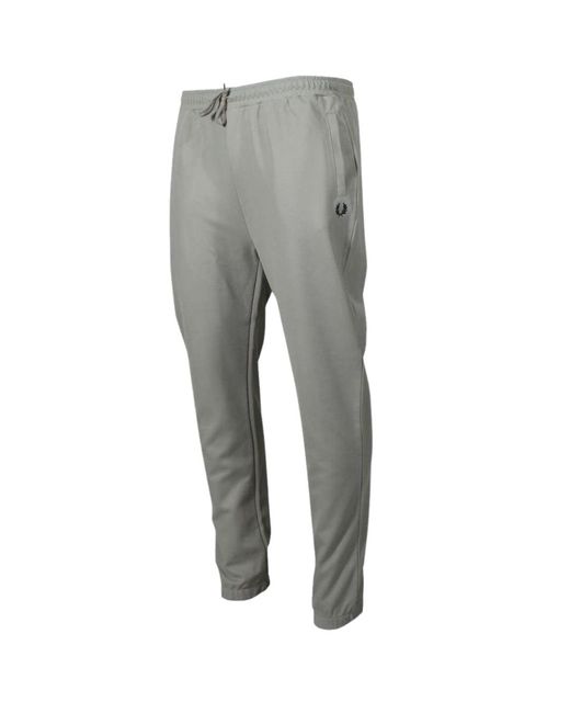 Fred Perry Gray Plain Night Sweatpants Cotton for men