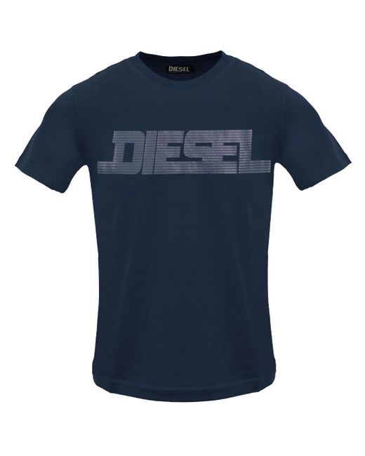 DIESEL Blue Monotone Logo Total Eclipse T-Shirt for men