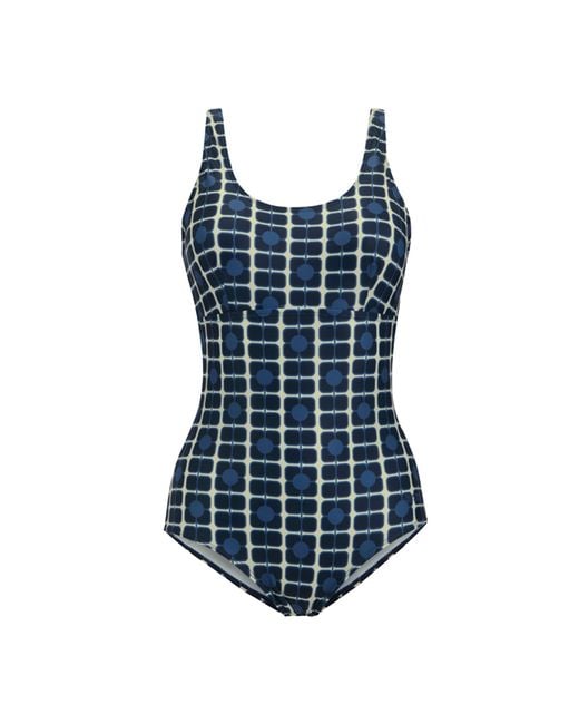 Regatta Blue Ladies Orla Kiely Poppy One Piece Swimsuit