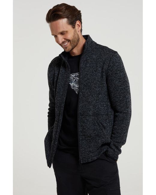 Mountain Warehouse Blue 'Idris Ii' Fleece Jacket With Side Pockets Full Zip Breathable Coat for men
